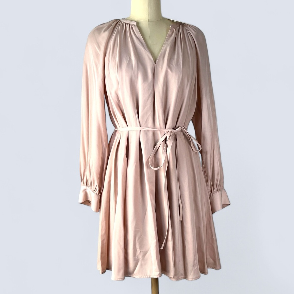 Alex Marie Poplin Dusty Rose V-neck Tie Waist NWT size Sm